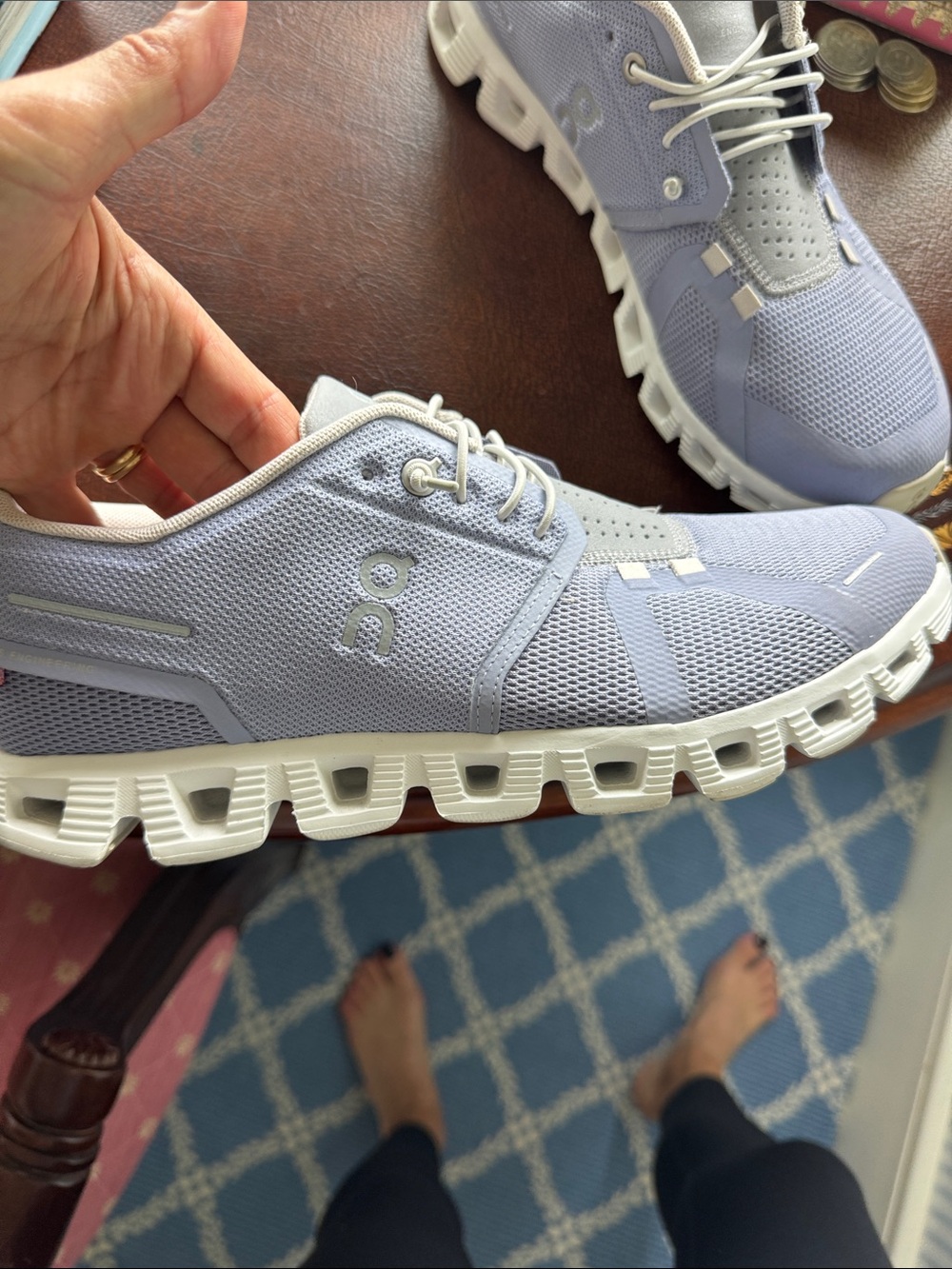 On Running Women's Athletic Sneakers in Lavender and Gray